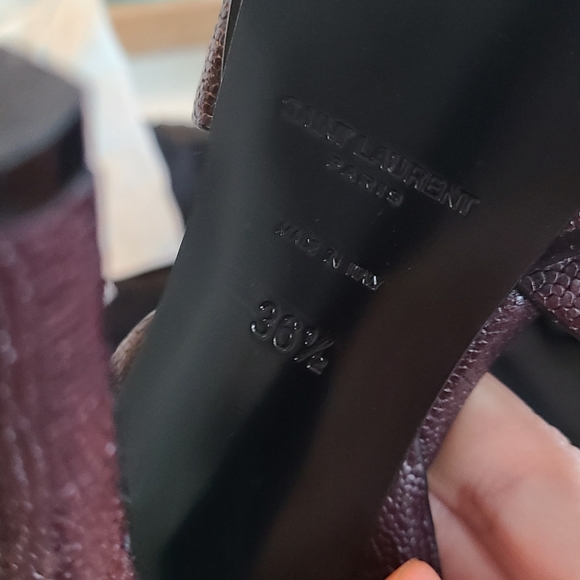 YSL Saint Laurent Tribute Heels in Deep Maroon, size US 6.5 / 36.5 LIKE NEW - Picture 7 of 8